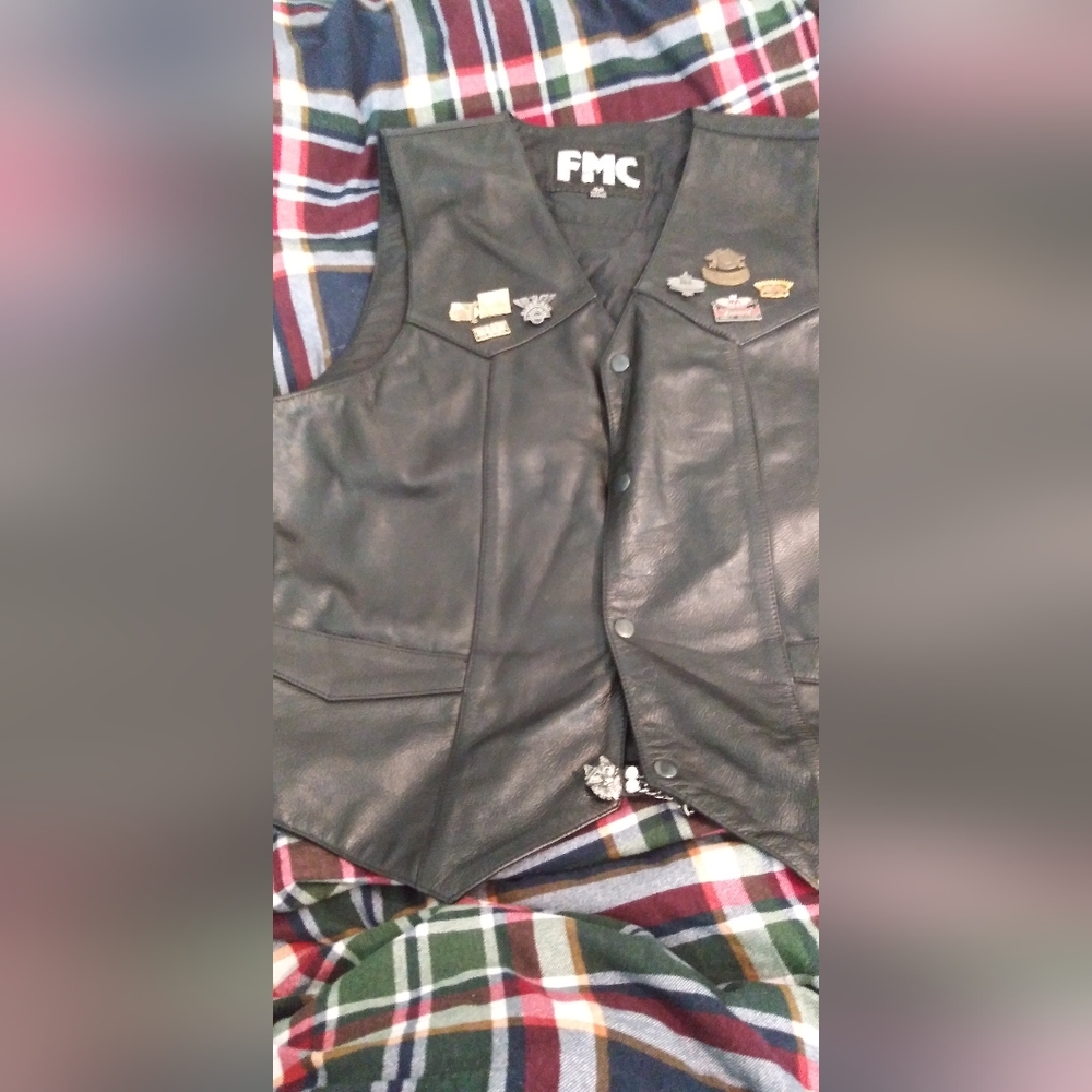 Harley owners group leather vest